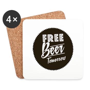 Free BEER - Untersetzer (4er-Set) - Weiß - Vorne