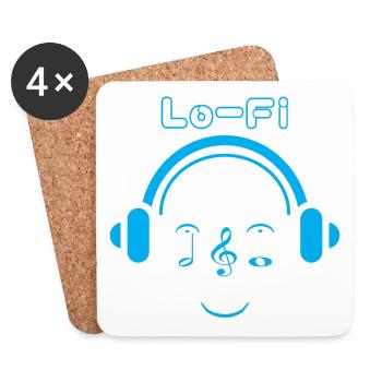 Lofi Lo-Fi music head blue - Coasters (set of 4) - white - Front