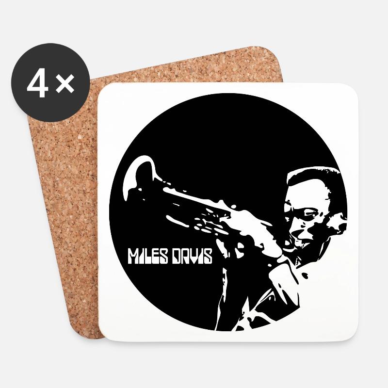 Miles Davis - Untersetzer (4er-Set) - Weiß
