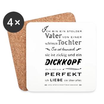Vater lustige Spruch Geschenk - Untersetzer (4er-Set) - Weiß - Vorne
