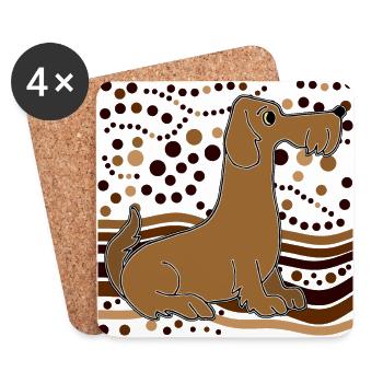 Dog - Coasters (set of 4) - white - Front