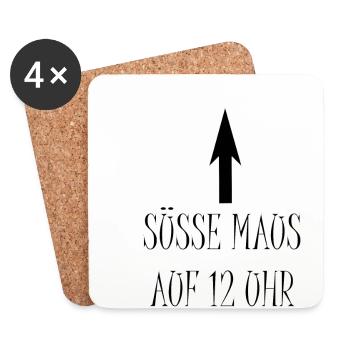Süsse Maus - Untersetzer (4er-Set) - Weiß - Vorne