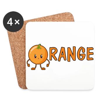 Orange Design - Untersetzer (4er-Set) - Weiß - Vorne