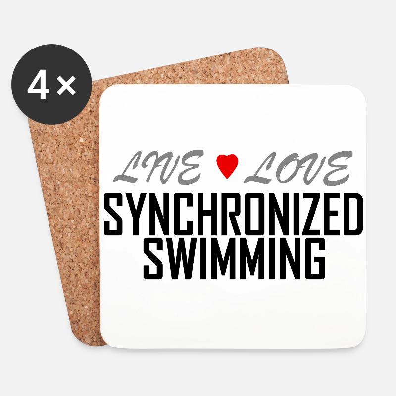 Live Love Synchronschwimmen - Untersetzer (4er-Set) - Weiß