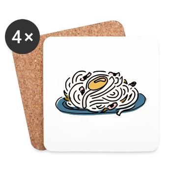 Carbonara Nudeln - Untersetzer (4er-Set) - Weiß - Vorne