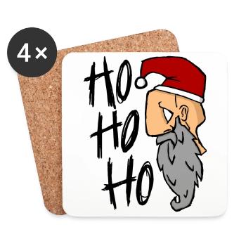 Santa Claus hohoho depri - Coasters (set of 4) - white - Front