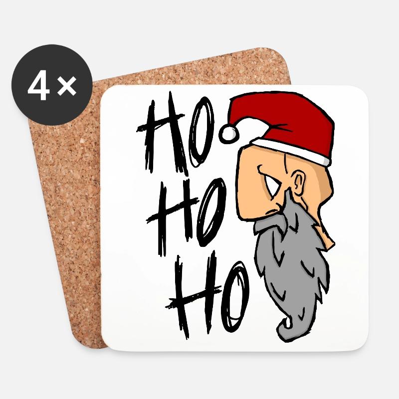 Weihnachtsmann hohoho depri - Untersetzer (4er-Set) - Weiß