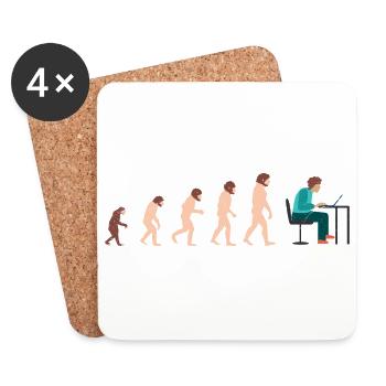 Evolution Developer Programmer Geschenkidee - Untersetzer (4er-Set) - Weiß - Vorne