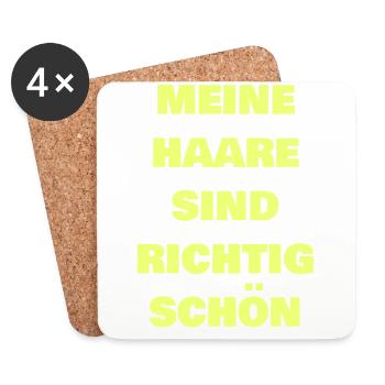 Meine Haare sind richtig schön - Untersetzer (4er-Set) - Weiß - Vorne