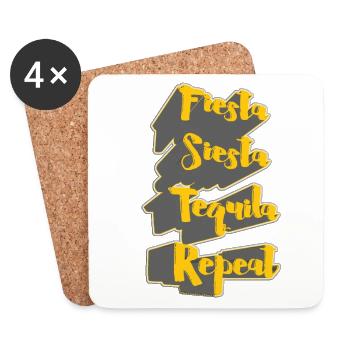 fiesta_siesta_tequila_repeat - Untersetzer (4er-Set) - Weiß - Vorne