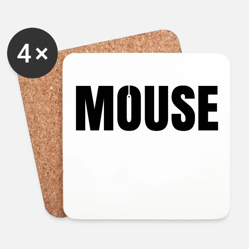 Maus - Untersetzer (4er-Set) - Weiß