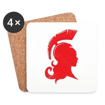 Greek mythology Athena silhouette gift - Coasters (set of 4) - white - Front