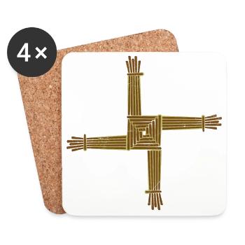 St. Brigid Cross Celtic symbols gift idea - Coasters (set of 4) - white - Front
