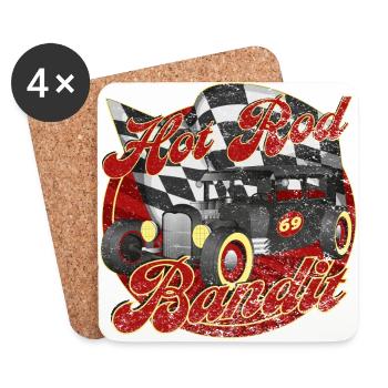Hot Rod Bandit - Coasters (set of 4) - white - Front