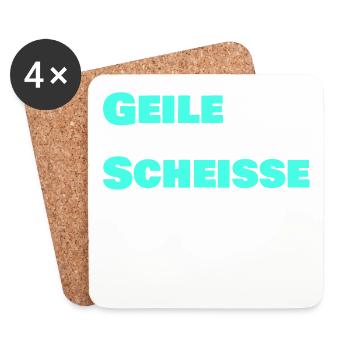 Geile Scheisse - Untersetzer (4er-Set) - Weiß - Vorne
