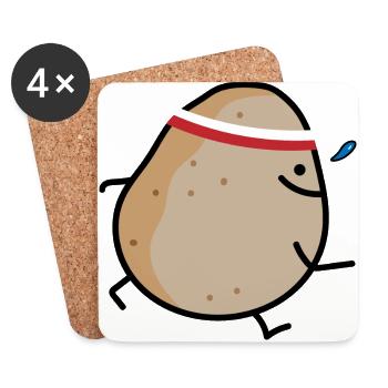 Pomme de terre - Dessous de verre (lot de 4) - blanc - Devant