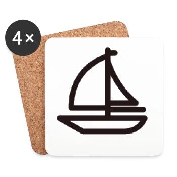 Boot - Untersetzer (4er-Set) - Weiß - Vorne