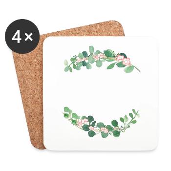 (eukalyptus_wreath) - Untersetzer (4er-Set) - Weiß - Vorne