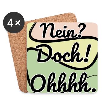 Doch! Ohhh. Lustig - Untersetzer (4er-Set) - Weiß - Vorne