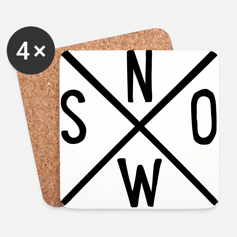 Schnee - Untersetzer (4er-Set) - Weiß