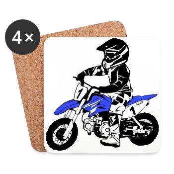 Kinder Motocross - KIDS MX - Untersetzer (4er-Set) - Weiß - Vorne