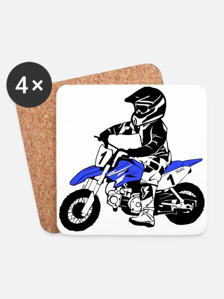 Kinder Motocross - KIDS MX - Untersetzer (4er-Set) - Weiß