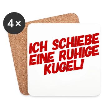 ich schiebe eine ruhige Kugel - Untersetzer (4er-Set) - Weiß - Vorne