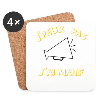 J'peux pas j'ai manif - Dessous de verre (lot de 4) - blanc - Devant