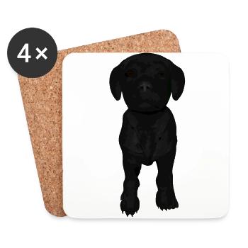 Chiot Labrador - Dessous de verre (lot de 4) - blanc - Devant