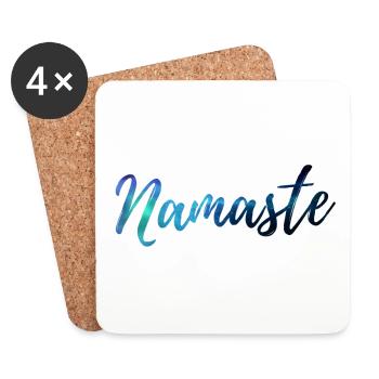 Chemise de yoga Namaste Galaxy - Dessous de verre (lot de 4) - blanc - Devant