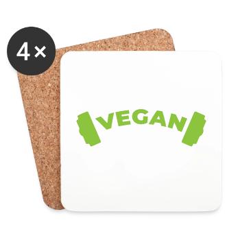 Idée cadeau Vegan Athlete Funny Gym - Dessous de verre (lot de 4) - blanc - Devant