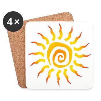 Symbol Spirale Sonne Geschenkidee - Untersetzer (4er-Set) - Weiß - Vorne