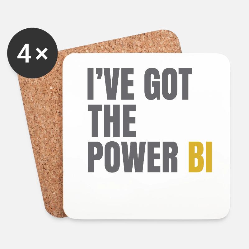 POWER BI - Untersetzer (4er-Set) - Weiß