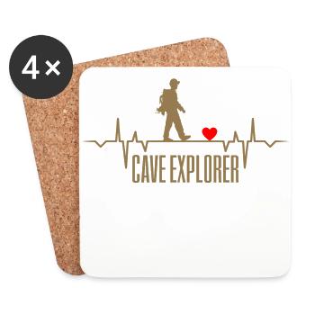 Cave Explorer T-shirt Hobby Love Spéléologie - Dessous de verre (lot de 4) - blanc - Devant