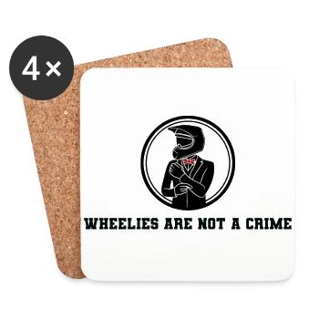 Wheelies are not a Crime - Untersetzer (4er-Set) - Weiß - Vorne