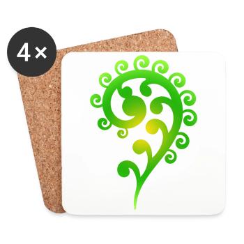 Maori Koru Art Tribal tattoo gift idea - Coasters (set of 4) - white - Front