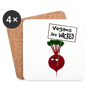Beetroot Vegans are Wicked - Coasters (set of 4) - white - Front