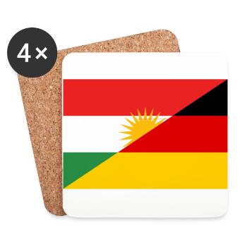 Kurdistan / Allemagne - Dessous de verre (lot de 4) - blanc - Devant