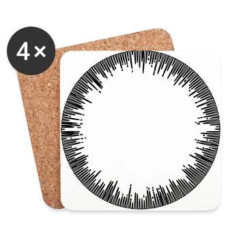 Kreis Rahmen Strahlen Motiv Fotorahmen Vorlage - Untersetzer (4er-Set) - Weiß - Vorne