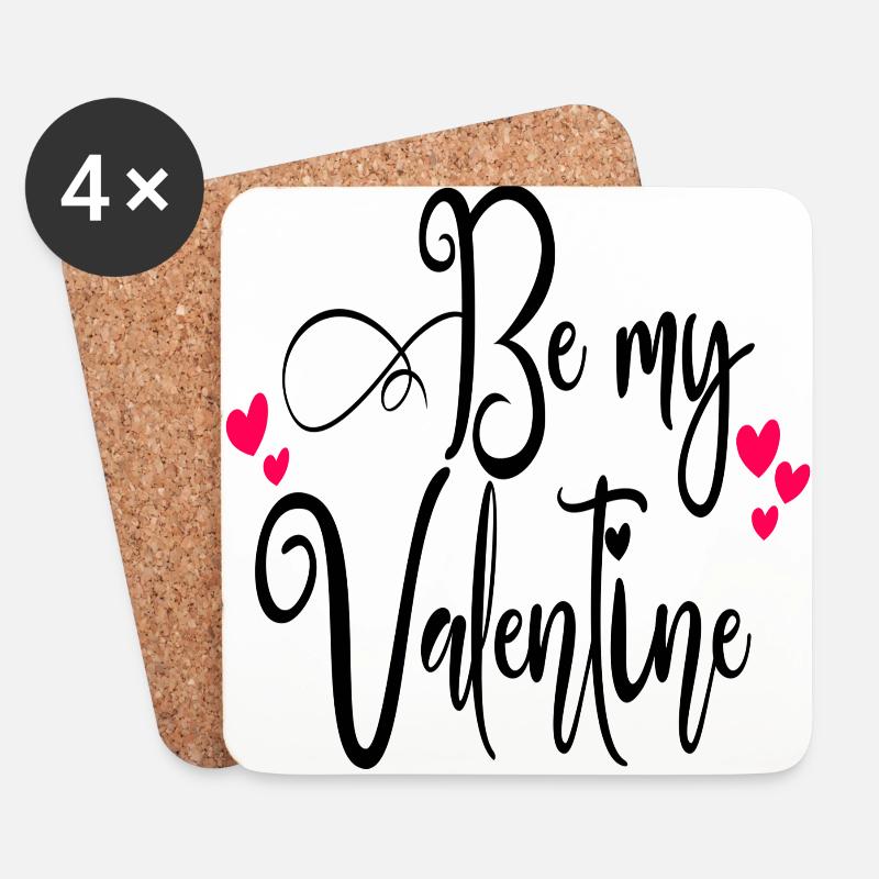 Be My Valentine - Untersetzer (4er-Set) - Weiß