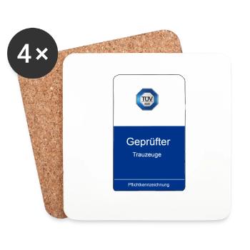 Geprüfter Trauzeuge - Untersetzer (4er-Set) - Weiß - Vorne