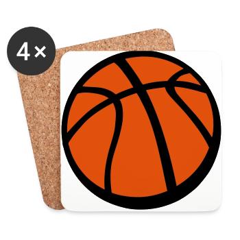 ballon basketball - Dessous de verre (lot de 4) - blanc - Devant