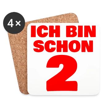 Ich bin schon 2 - Untersetzer (4er-Set) - Weiß - Vorne