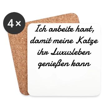 katze - Luxusleben einer Katze - Untersetzer (4er-Set) - Weiß - Vorne