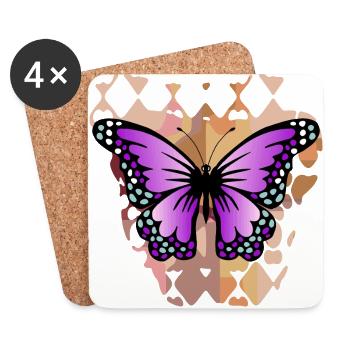 Schmetterling - Untersetzer (4er-Set) - Weiß - Vorne