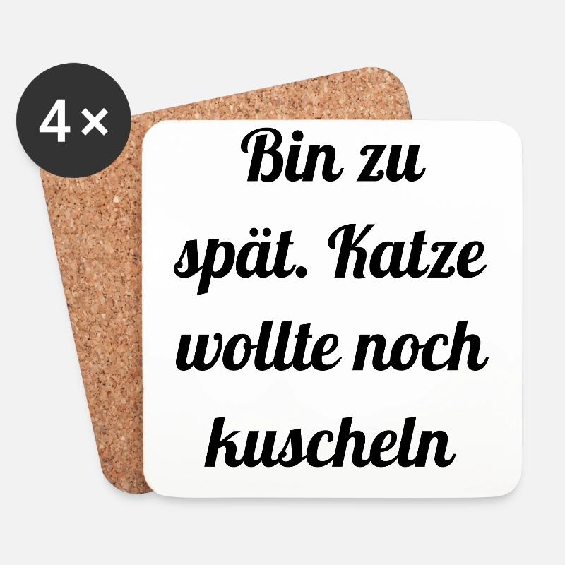 katze - Katze wollte kuscheln - Untersetzer (4er-Set) - Weiß