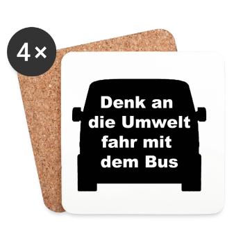 Denk an die Umwalt - Untersetzer (4er-Set) - Weiß - Vorne