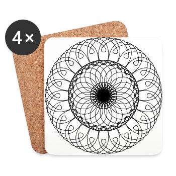 Mandala - Dessous de verre (lot de 4) - blanc - Devant
