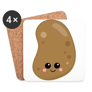 potato - Coasters (set of 4) - white - Front