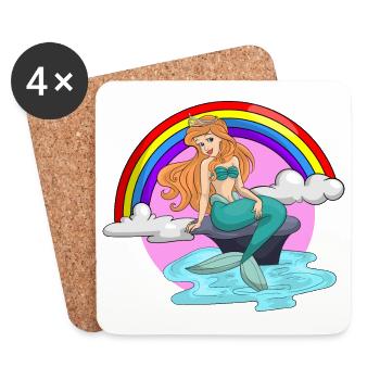 Mermaid - Coasters (set of 4) - white - Front
